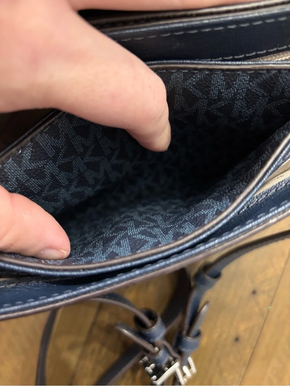 Michael Kors Rose Medium Too Handle Messenger Bag in Admiral Blue